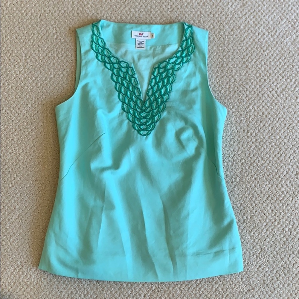Vineyard Vines Seafoam Green Sleeveless Tunic Top